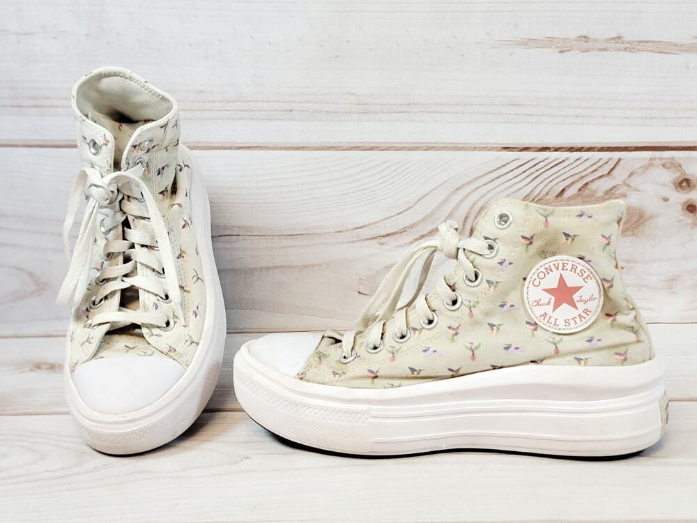 Converse Chuck Taylor All Star High Birds Womens Shoes Size 7.5 Read